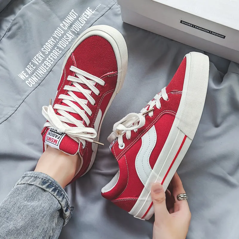 INSTOCK-Spring New Red Low-top Canvas Shoes