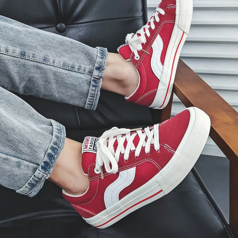 INSTOCK-Spring New Red Low-top Canvas Shoes