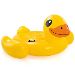 Intex Yellow Duck Inflatable Ride-On, 58" X 58" X 32", for Ages 14 