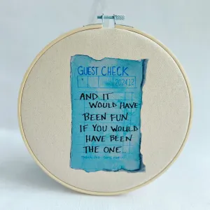 it would have been fun - guest check original vinyl hoop art