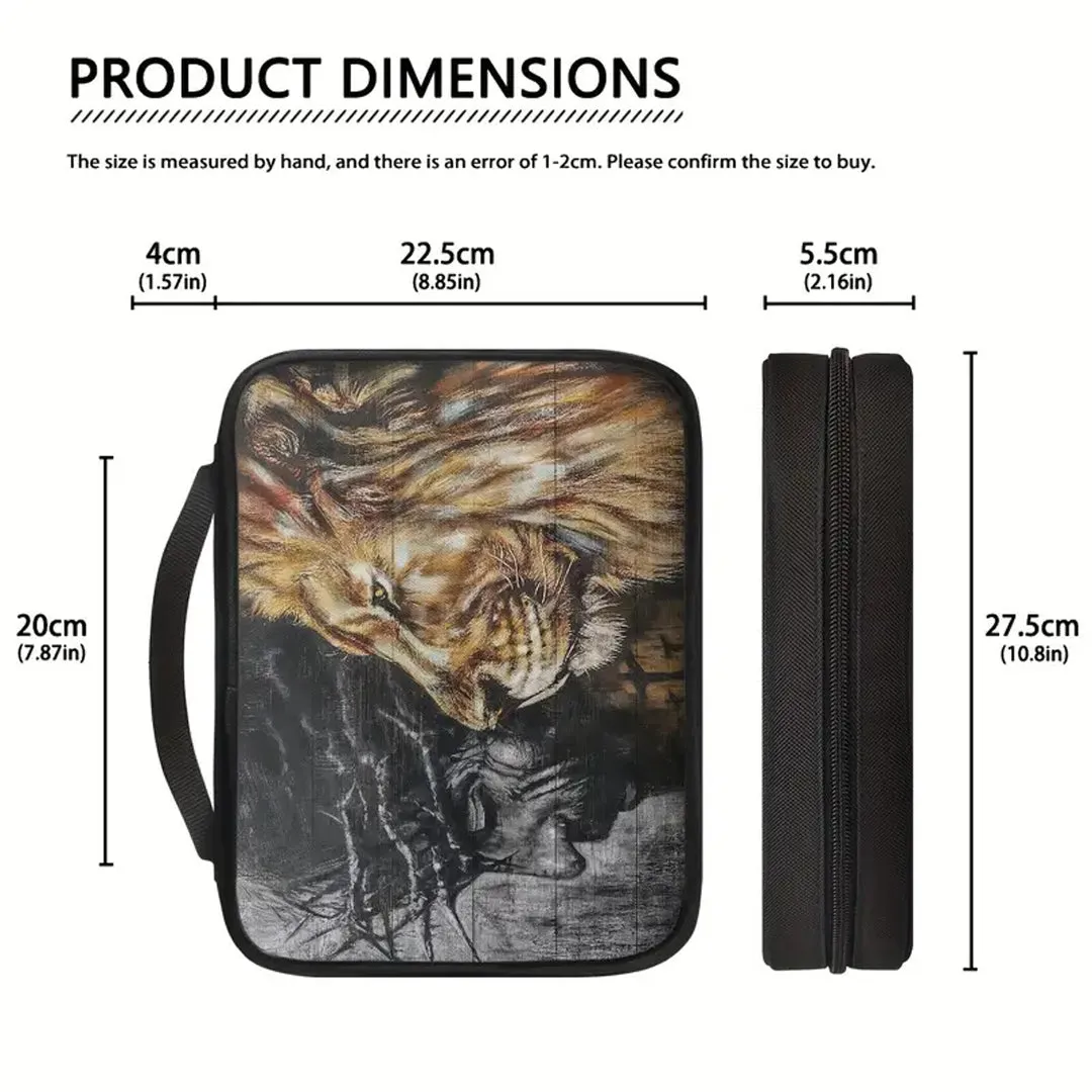 Jesus and Lion Canvas Bible Cover - Personalized Spiritual Armor | CHRISTIANARTBAG