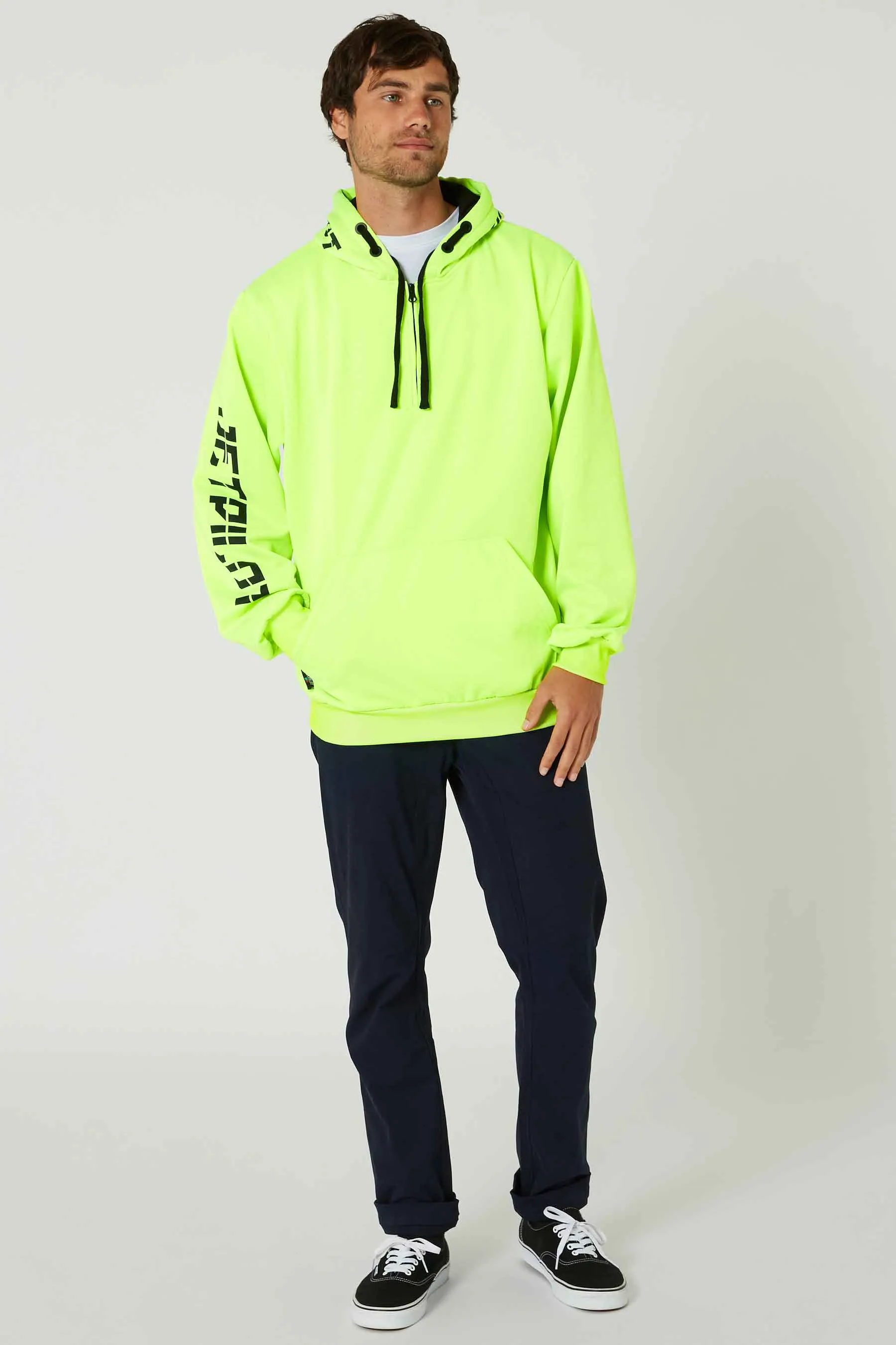 Jetpilot Sparked Mens Pullover Hoodie - Hi Vis Yellow