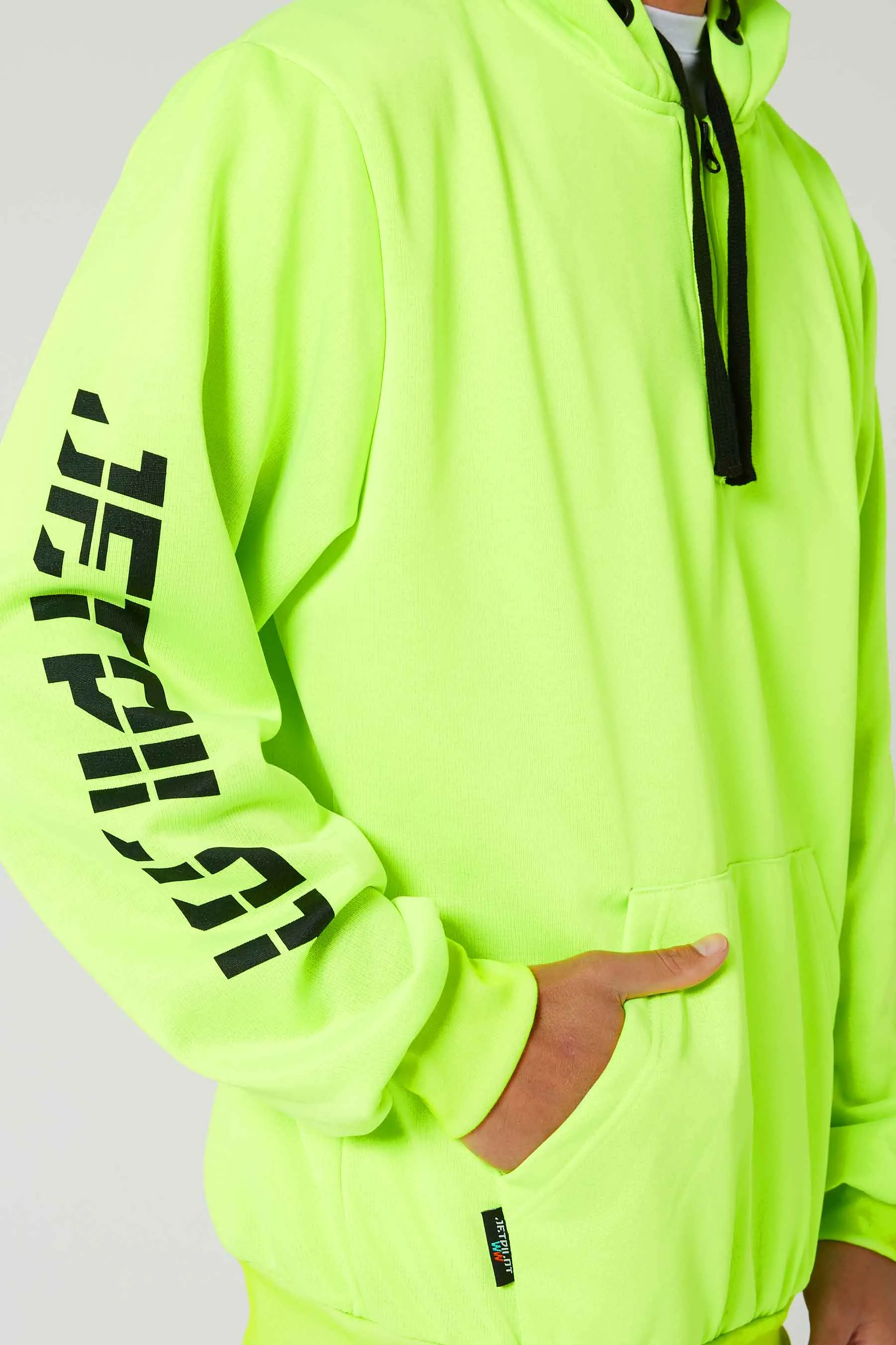 Jetpilot Sparked Mens Pullover Hoodie - Hi Vis Yellow