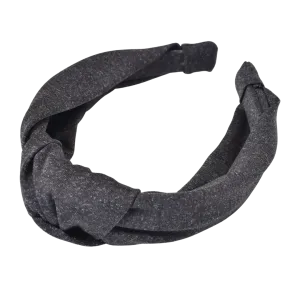 Leisure Collection Jersey Knotted Headband Headband - Charcoal
