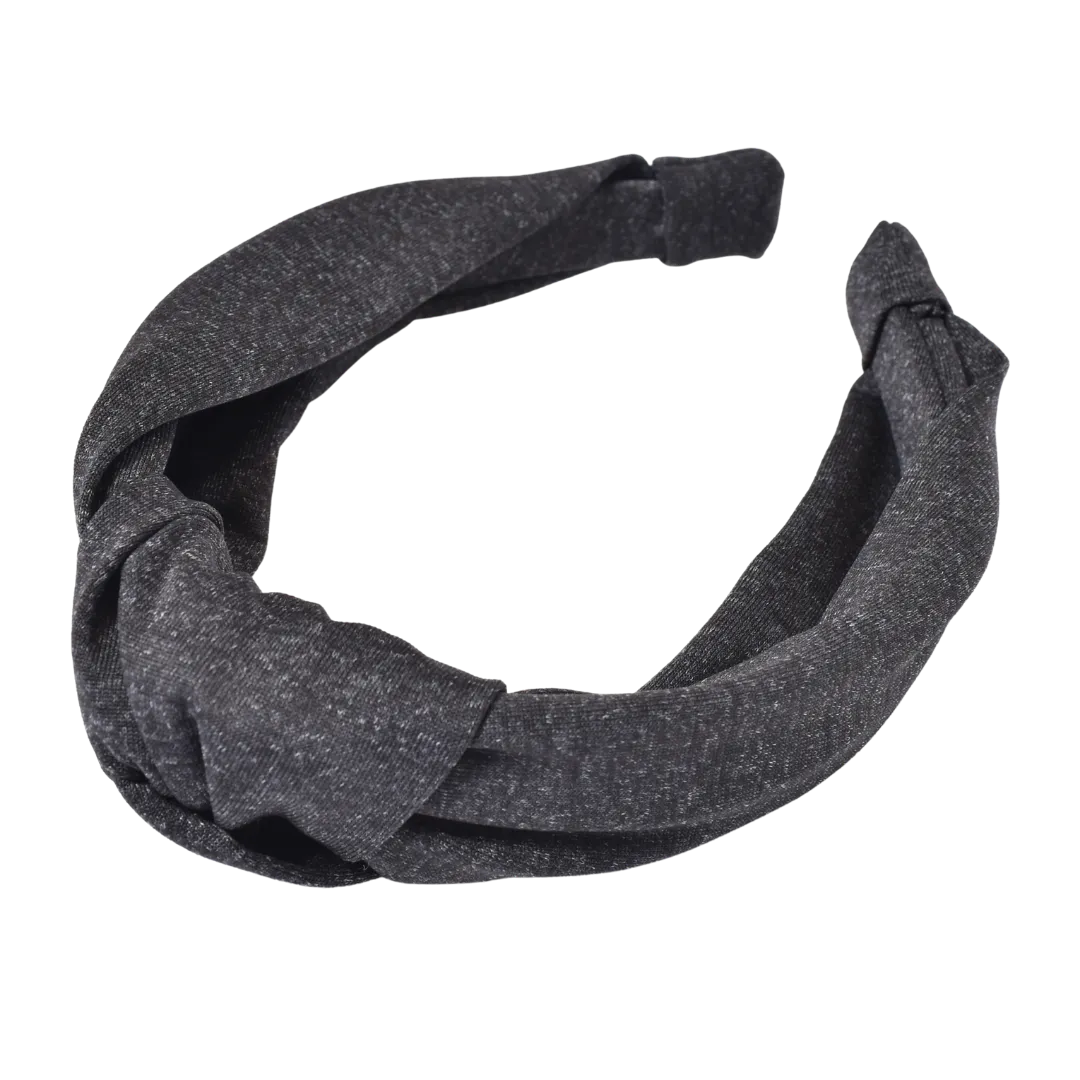 Leisure Collection Jersey Knotted Headband Headband - Charcoal