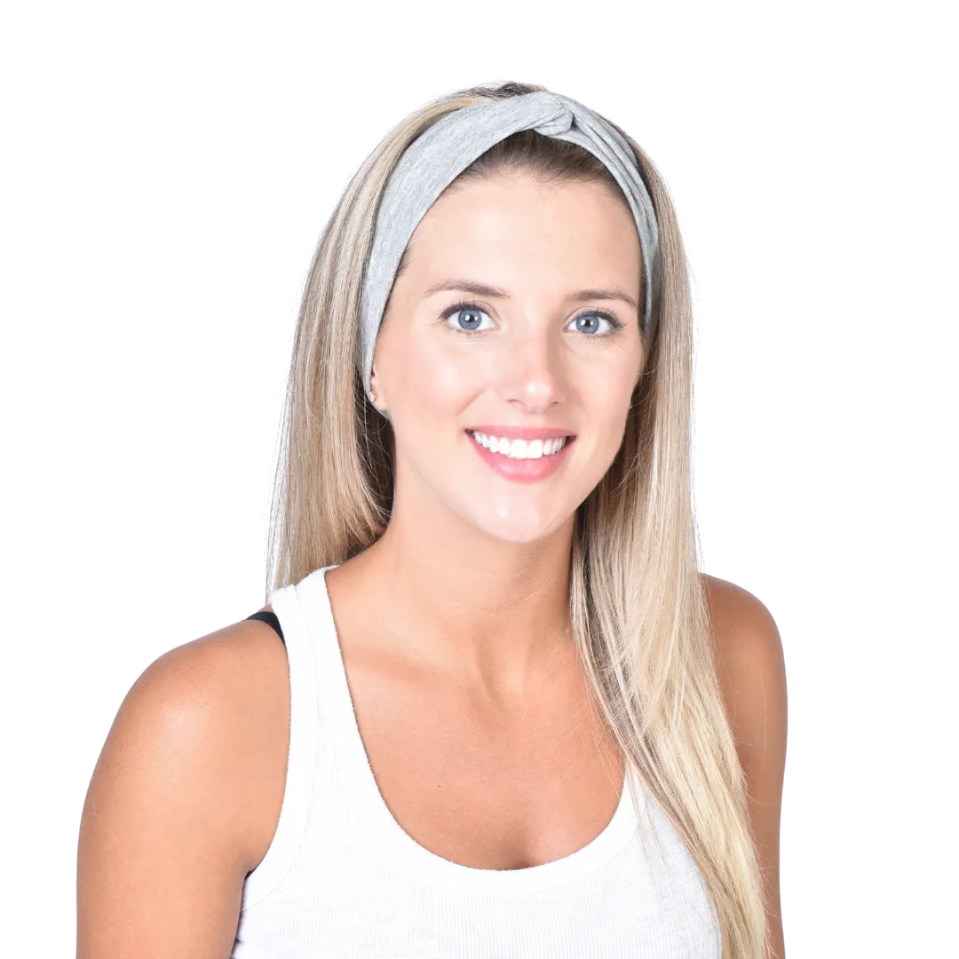 Leisure Collection Jersey Twist Headwrap - Heather Grey