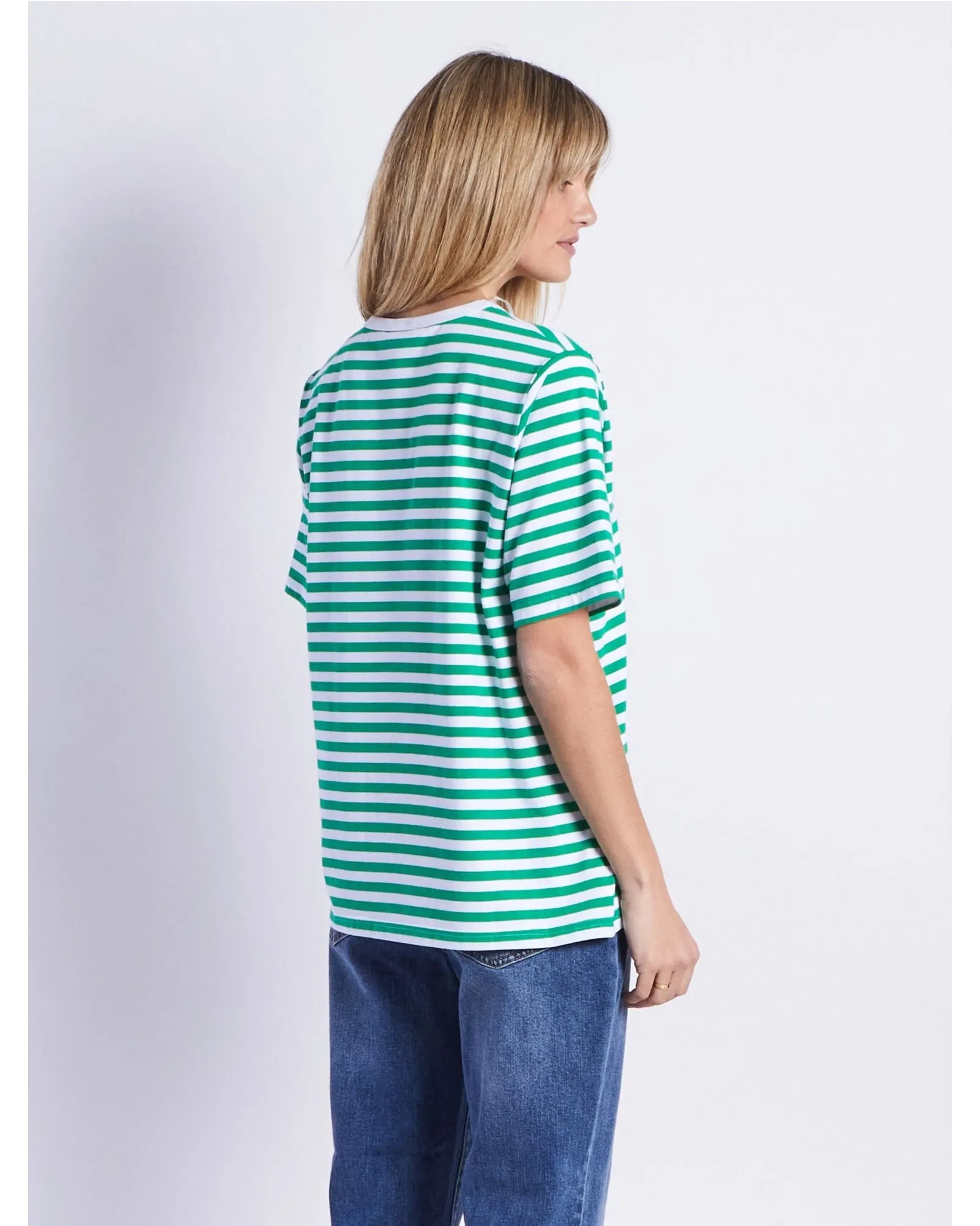 Leoni Brunswick Tee - Green Stripe