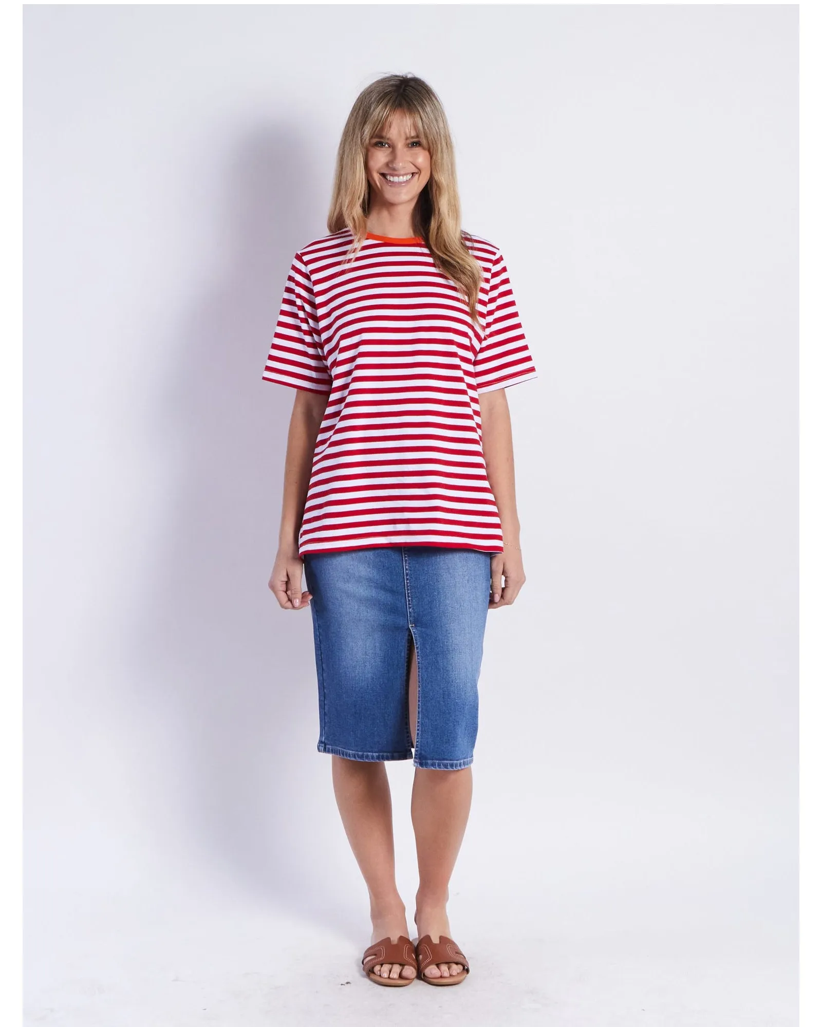 Leoni Brunswick Tee - Red Stripe