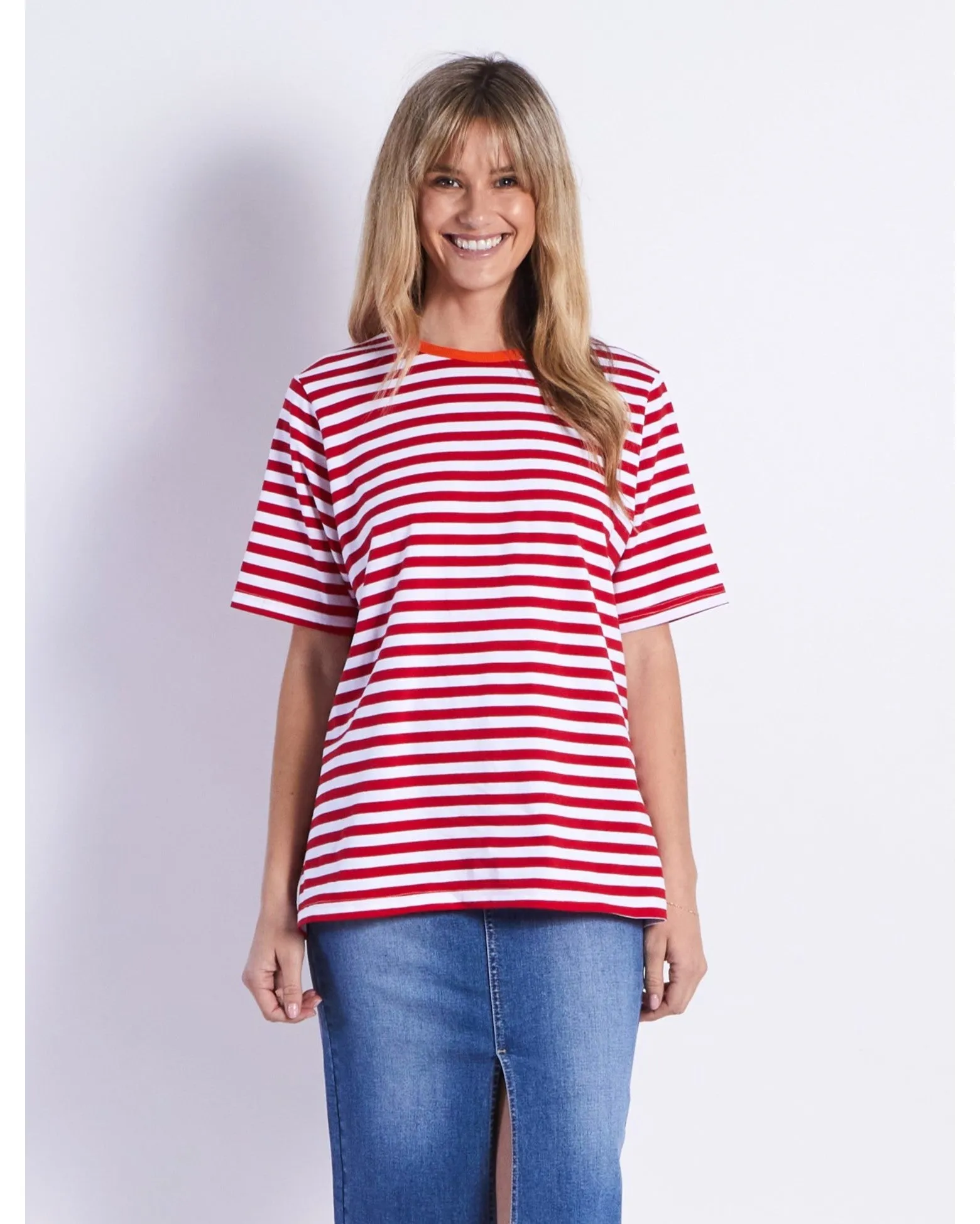 Leoni Brunswick Tee - Red Stripe