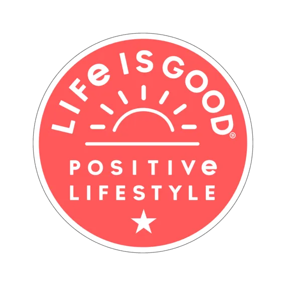 Life is Good Positive Rising Sun 4" Circle Sticker