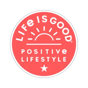 Life is Good Positive Rising Sun 4" Circle Sticker
