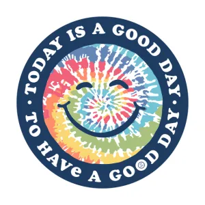 Life is Good Tie Dye Smile Good Day 4" Circle Sticker