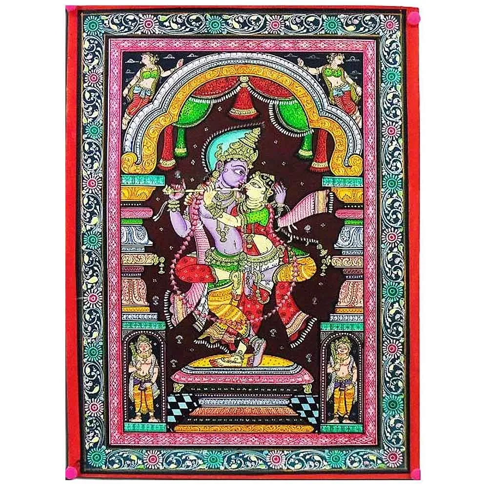 Lord Radha Krishna Canvas Pattachitra