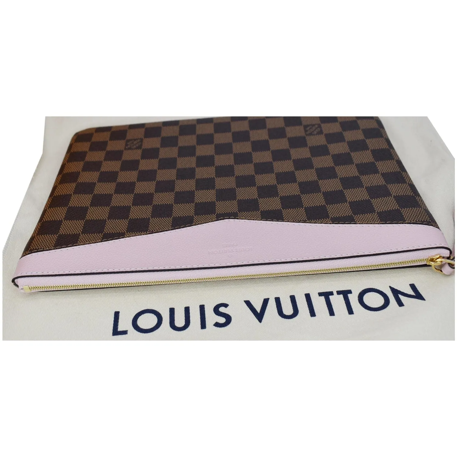 LOUIS VUITTON Daily Pouch Monogram Canvas Clutch Bag Rose Poudre