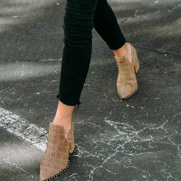 Lydiashoes Leopard-Print Fine Diamond Ankle Boots