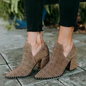 Lydiashoes Leopard-Print Fine Diamond Ankle Boots