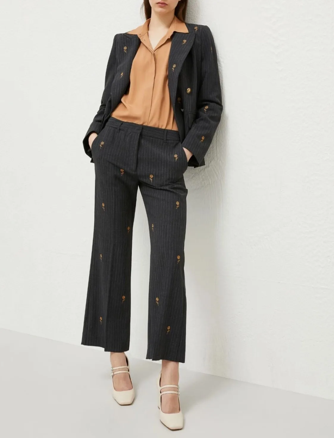 Marella Teglia Trousers in Dark Grey