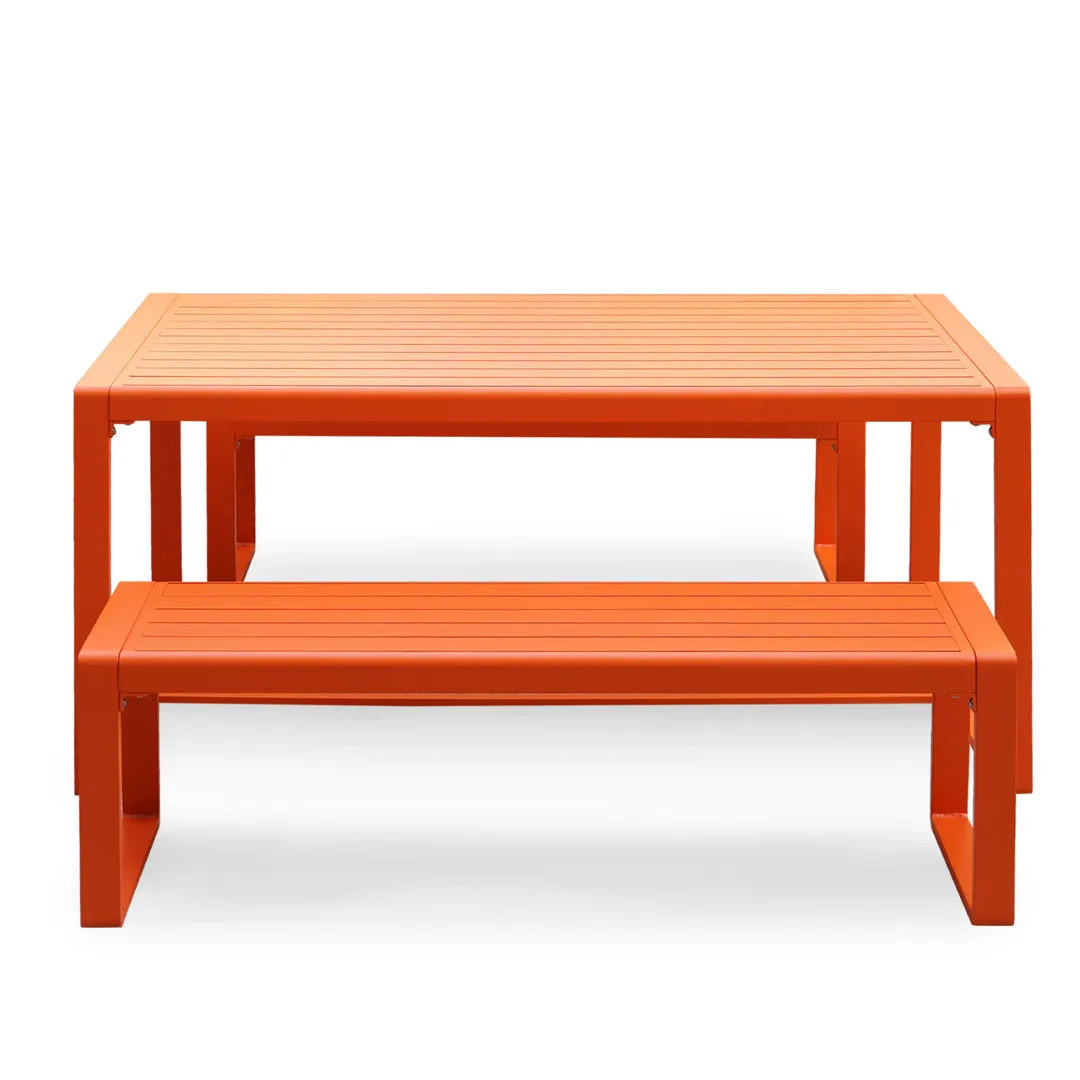 Marya Rectangular 63" Long Dining Set Hokku Designs Frame Color: Orange
