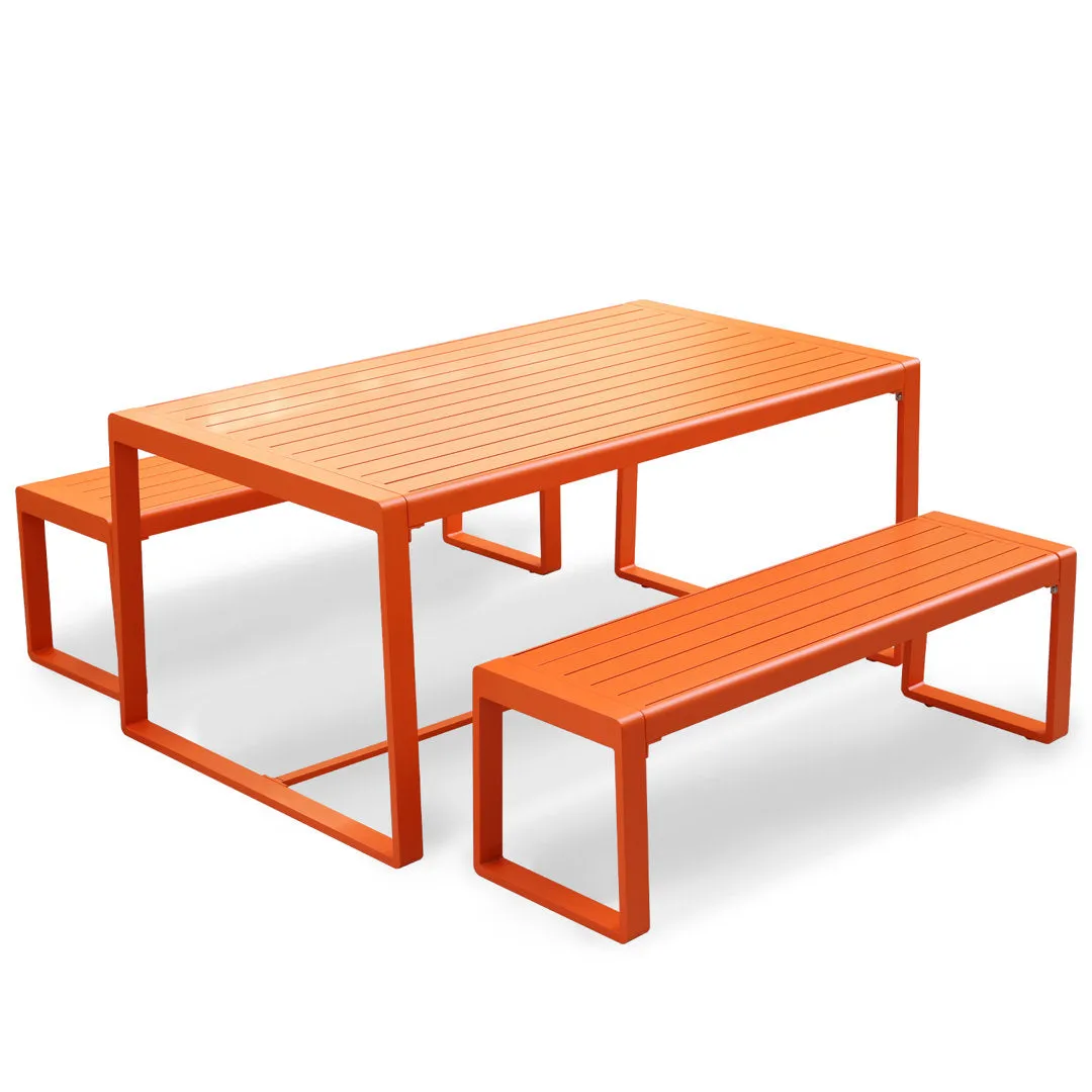 Marya Rectangular 63" Long Dining Set Hokku Designs Frame Color: Orange