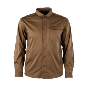 Men's Garment Washed Woven Button Up Shirt