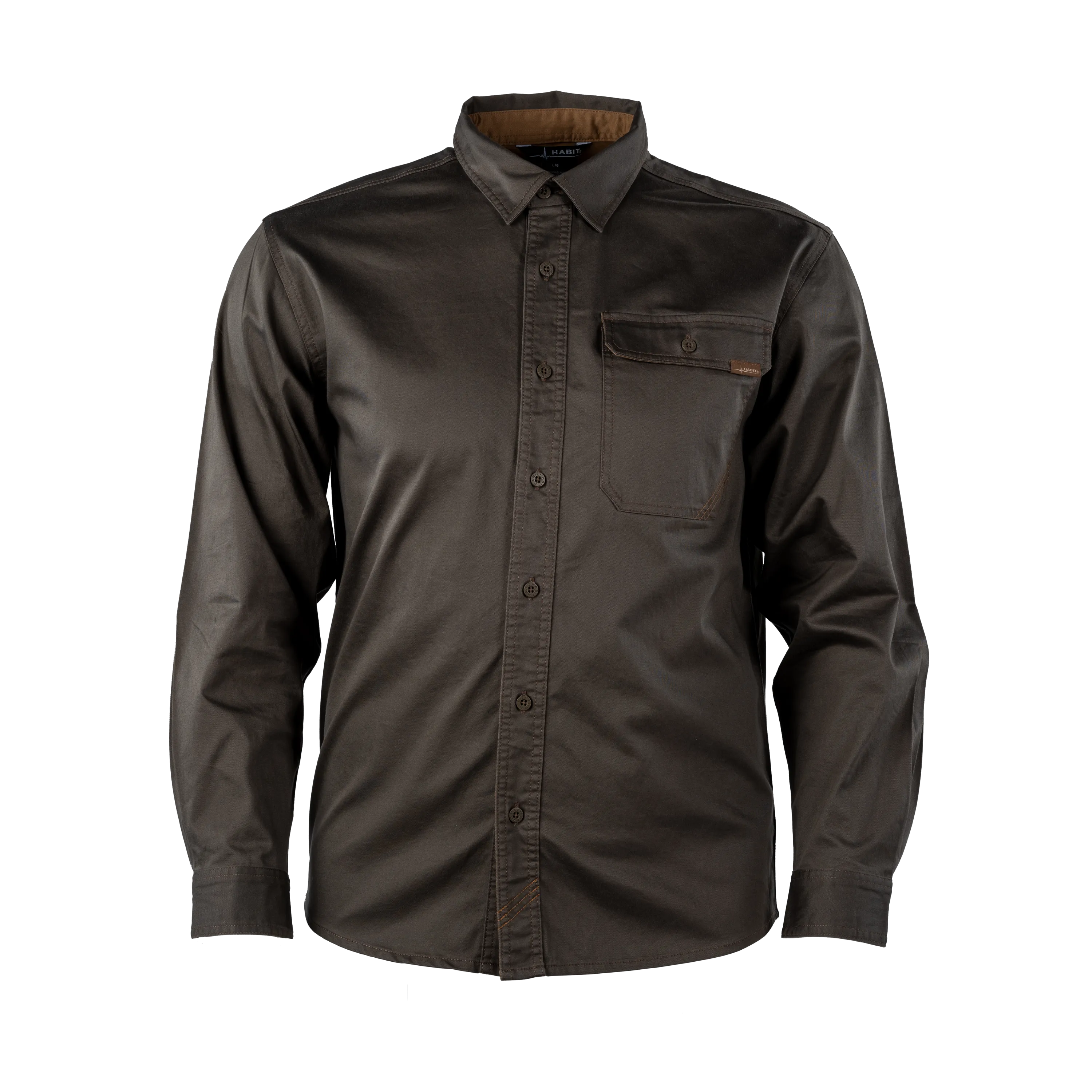 Men's Garment Washed Woven Button Up Shirt