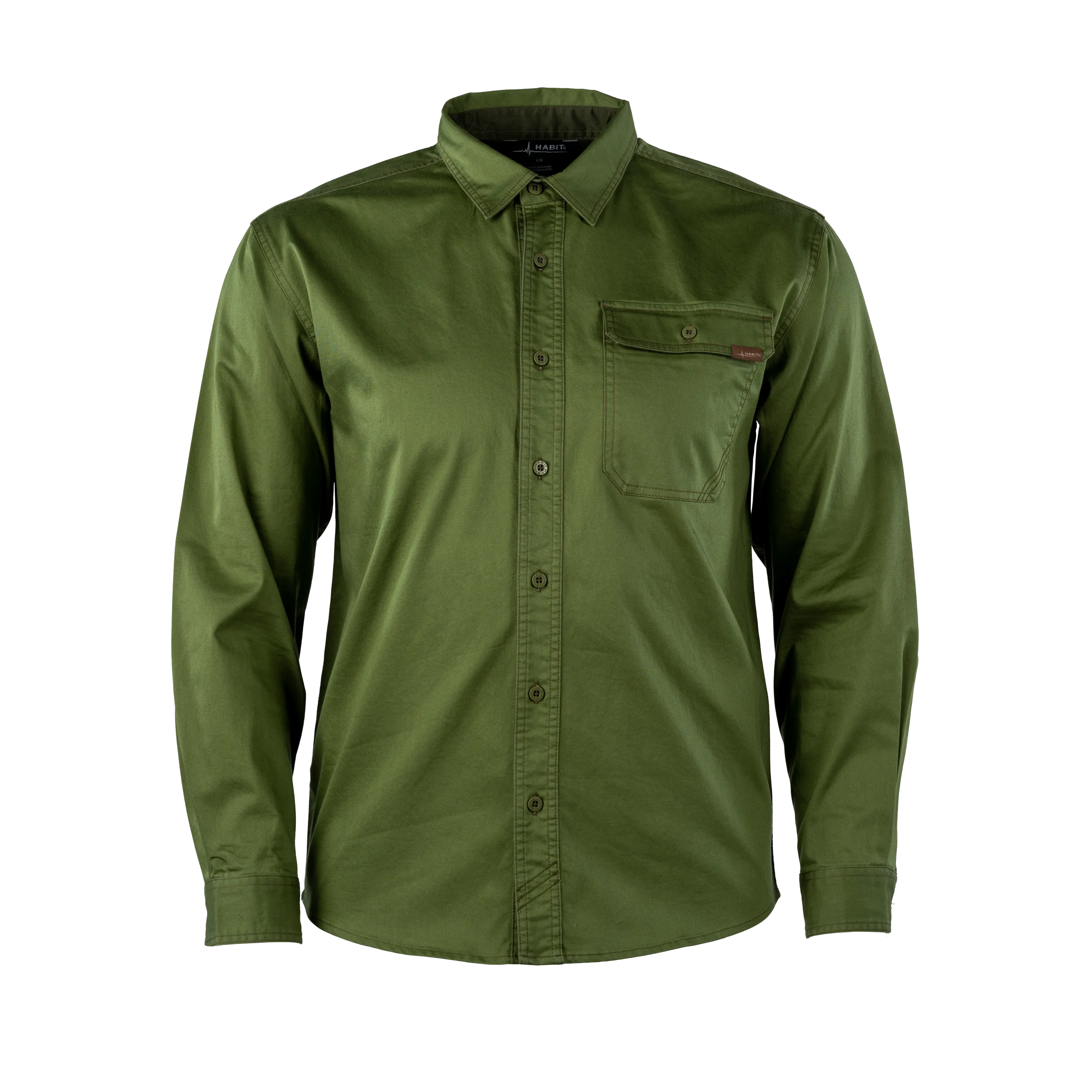 Men's Garment Washed Woven Button Up Shirt