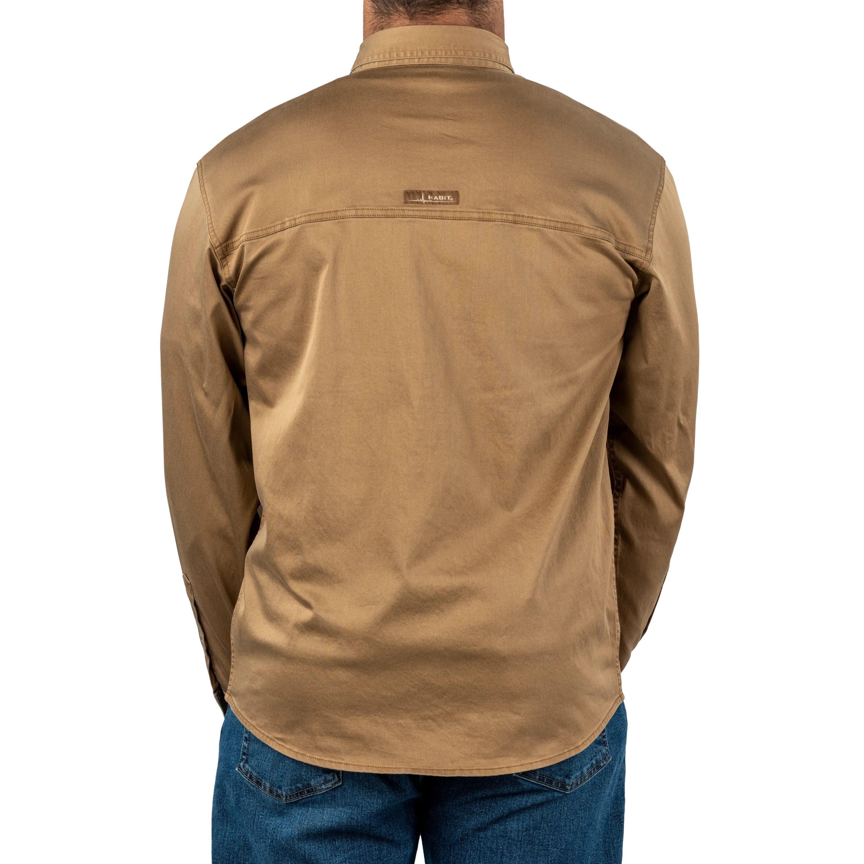 Men's Garment Washed Woven Button Up Shirt