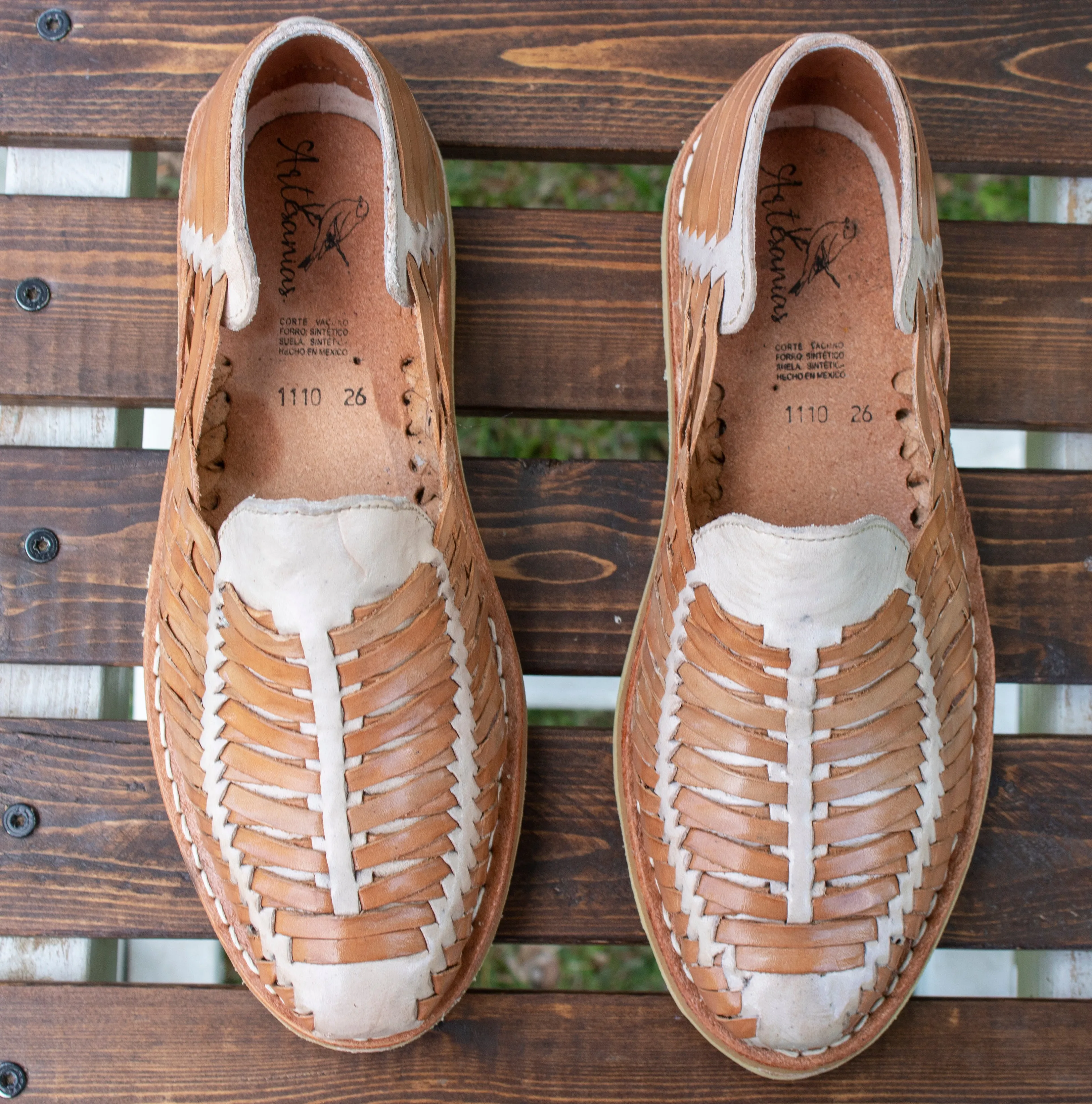 MENS LEATHER 2 TONE MEXICAN MOCASSIN SHOE SANDALS