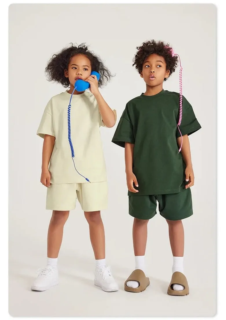 Minimal Sweat Shirt   Short Set - Kid Sweat Sets