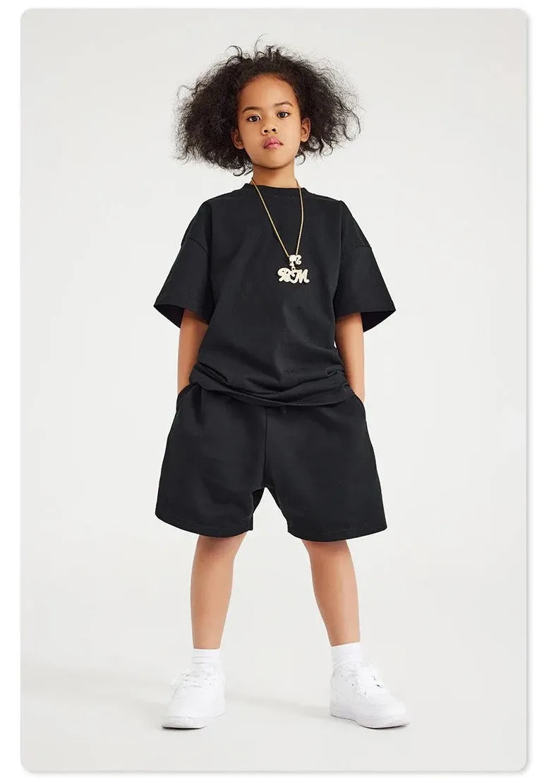 Minimal Sweat Shirt   Short Set - Kid Sweat Sets