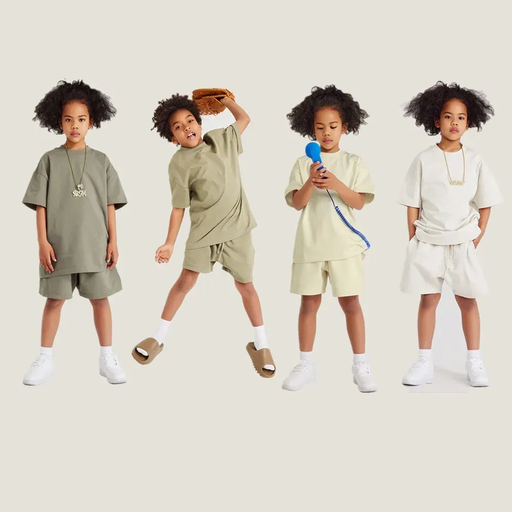 Minimal Sweat Shirt   Short Set - Kid Sweat Sets