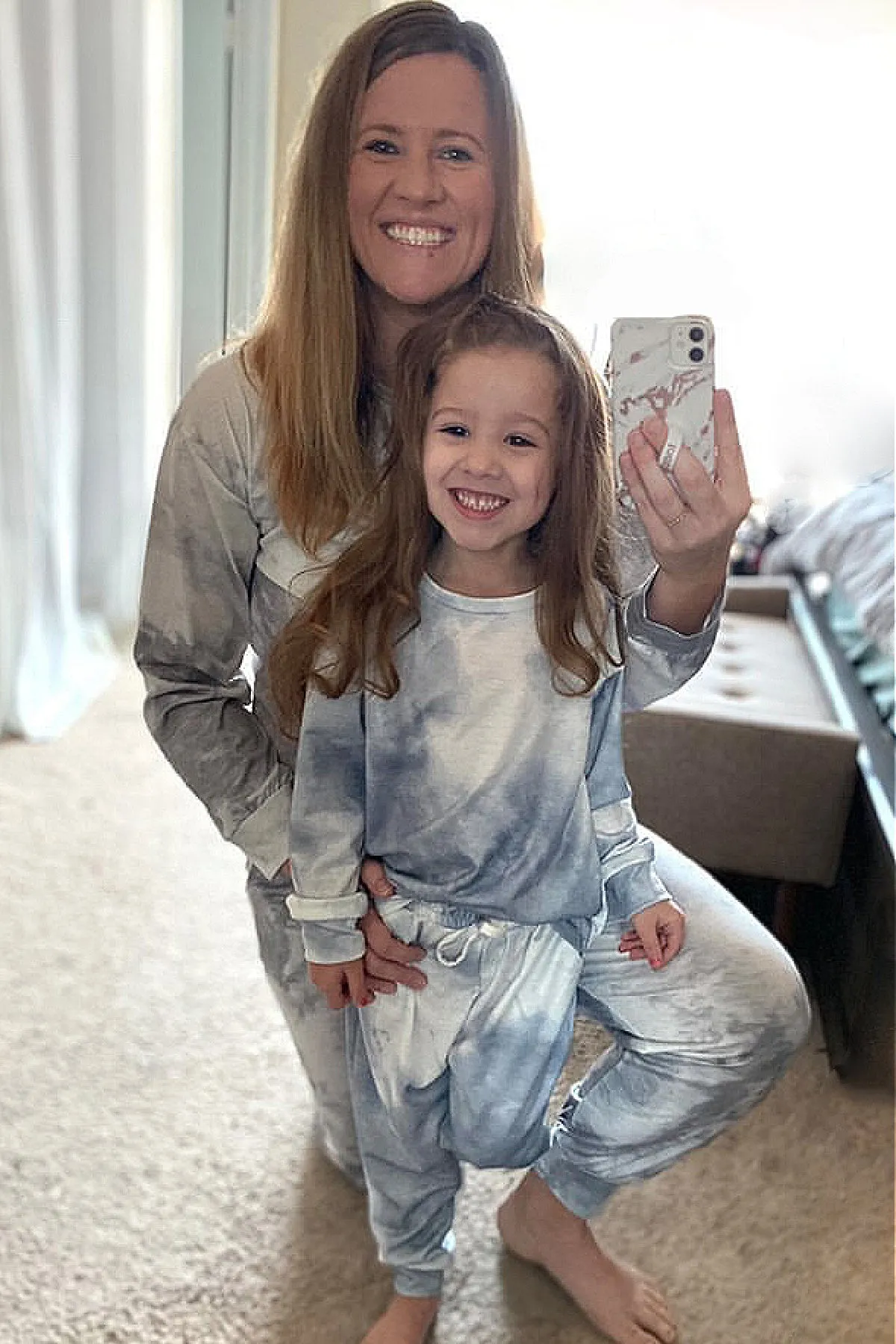 Mommy & Me Matching - Comfy Purple-ish Grey Tie-Dye Co-ord Set