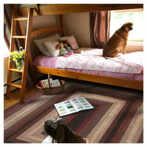 Montgomery Black - Burgundy Ultra Durable Braided Rectangular Rug In Sets