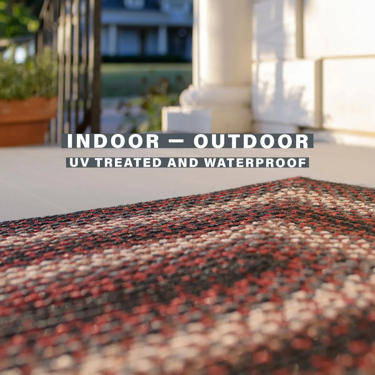 Montgomery Black - Burgundy Ultra Durable Braided Rectangular Rug In Sets