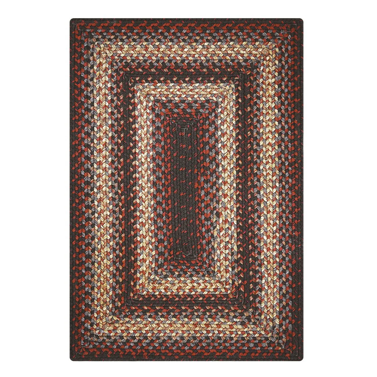 Montgomery Black - Burgundy Ultra Durable Braided Rectangular Rug In Sets