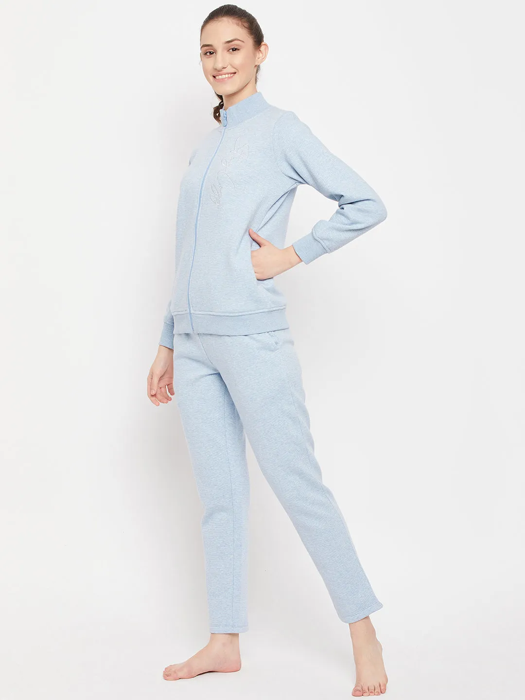 mSECRET Striped Powder Blue Track Suit