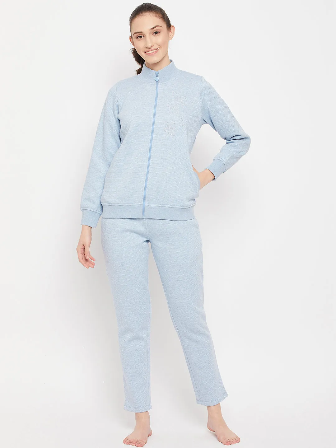 mSECRET Striped Powder Blue Track Suit