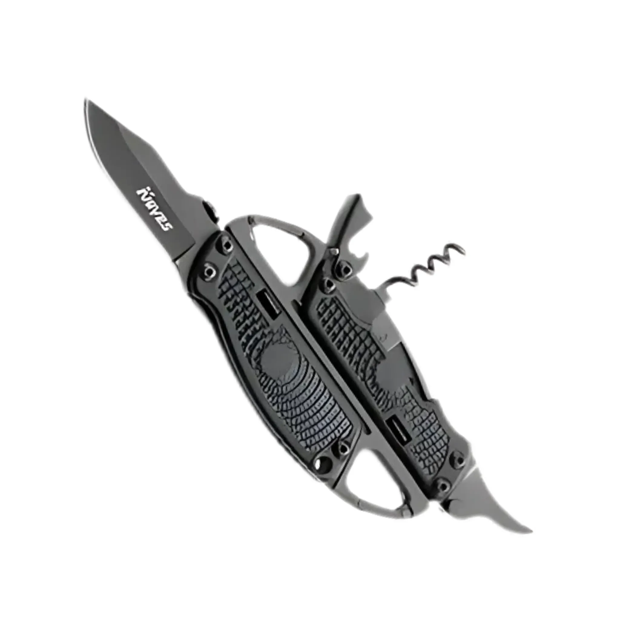 Multi-tool Knife Outdoor Camping Survival Detachable Multi-Purpose Small Folding Pocket Knife with Corkscrew, Bottle Opener, and Keychain