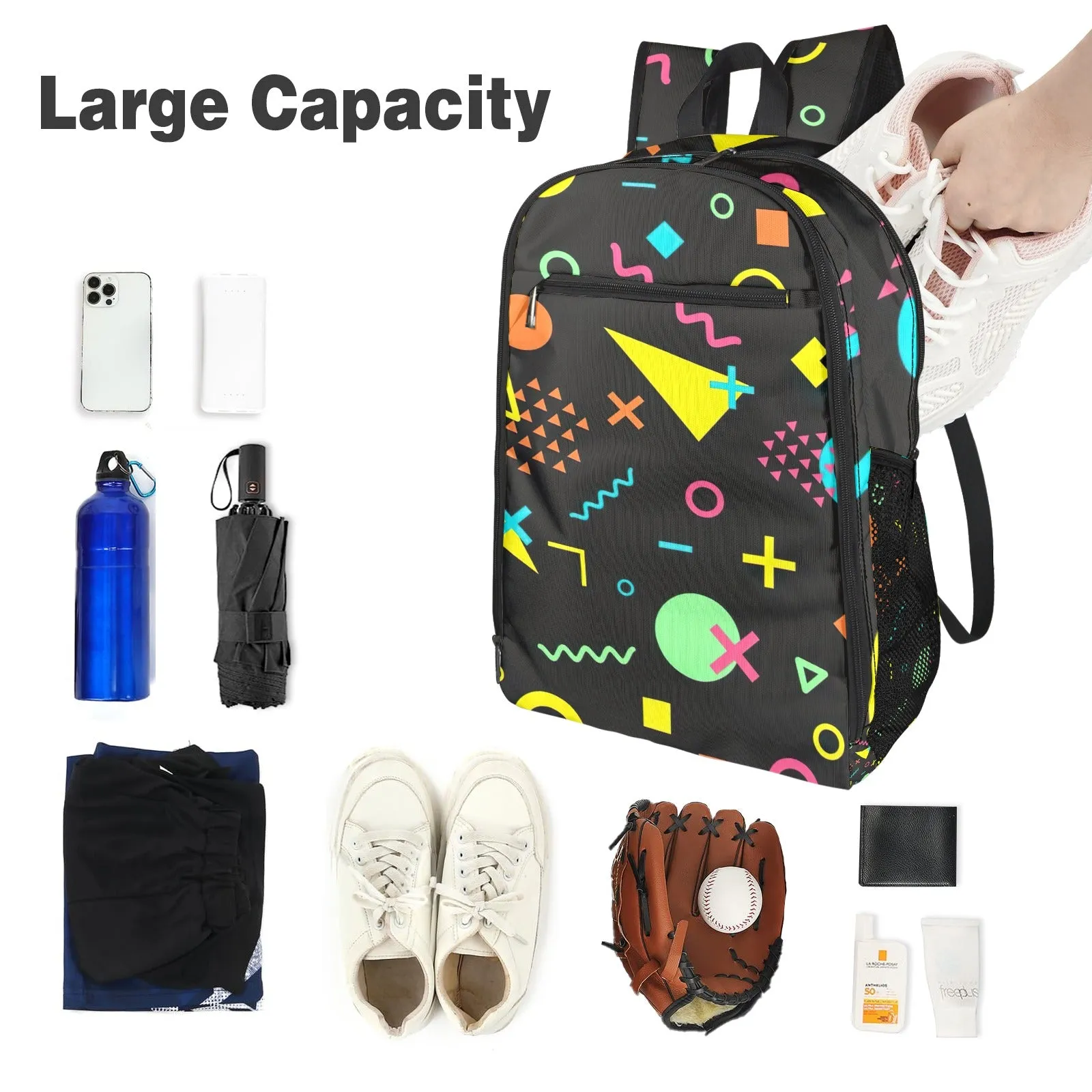 Neon Noir '90s All Over Print Leisure Sports Backpack