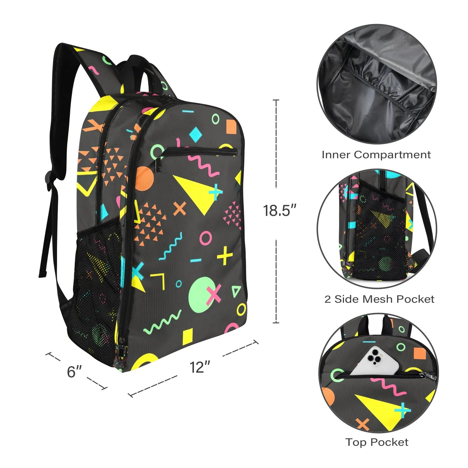 Neon Noir '90s All Over Print Leisure Sports Backpack