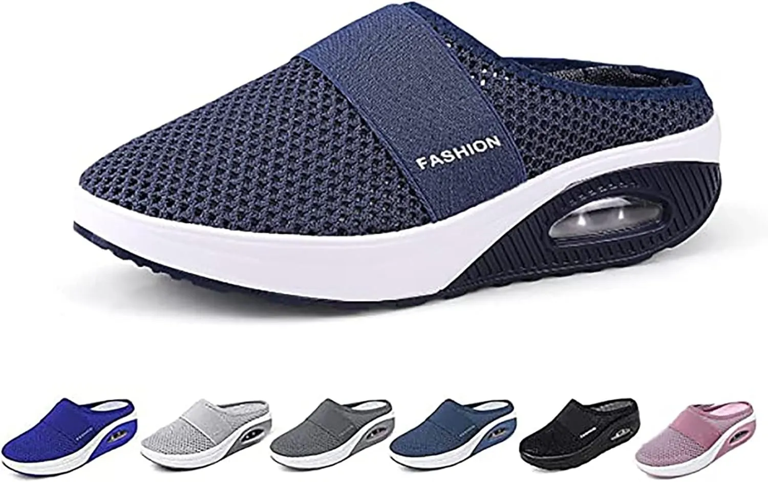 New APLUSZ Women's Orthopedic Shoes Air Cushion Slippers Slip-on Orthopedic Diabetic Walking Shoes Breathable Sneakers Non-Slip Mesh Walking Shoes Navy Sz 9