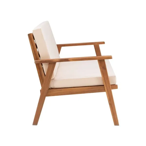 New in box! Linon Home Outdoor Teak Finish Acacia Wood Chair Set in Natural! Includes 2 chairs with Fade Resistant Performance Fabric Cushions! Retails $599 