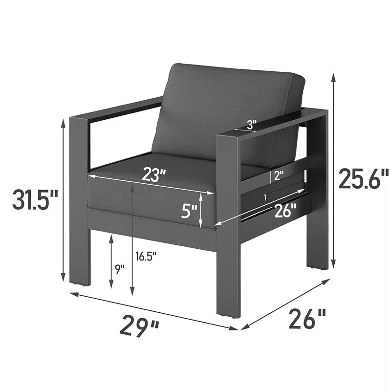 NEW IN BOX! OUTDOOR ALUMINUM PATIO CHAIR MODERN OUTDOOR 5" CUSHION RETAILS $320 
