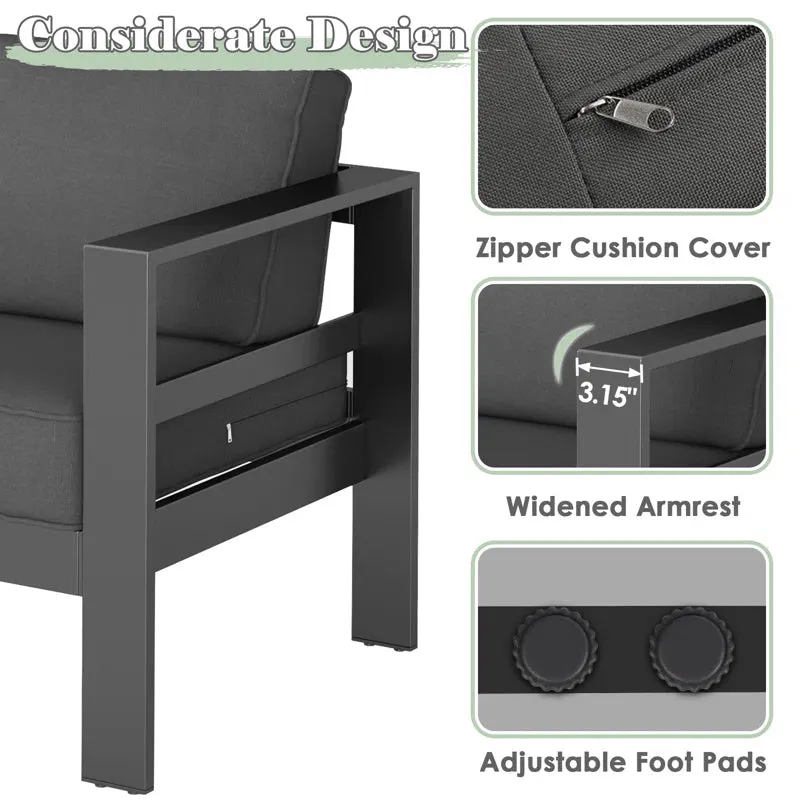 NEW IN BOX! OUTDOOR ALUMINUM PATIO CHAIR MODERN OUTDOOR 5" CUSHION RETAILS $320 
