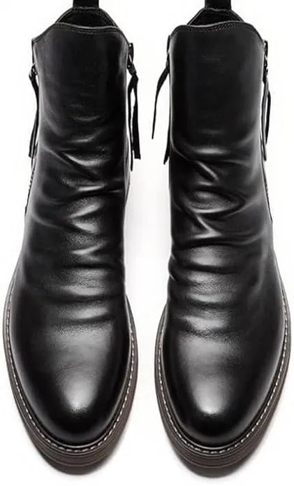 NEW Men's Chelsea Boots Breathable Genuine Leather Cowboy Boots Casual Shoes Dress Shoes, Sz 11, Retails $84