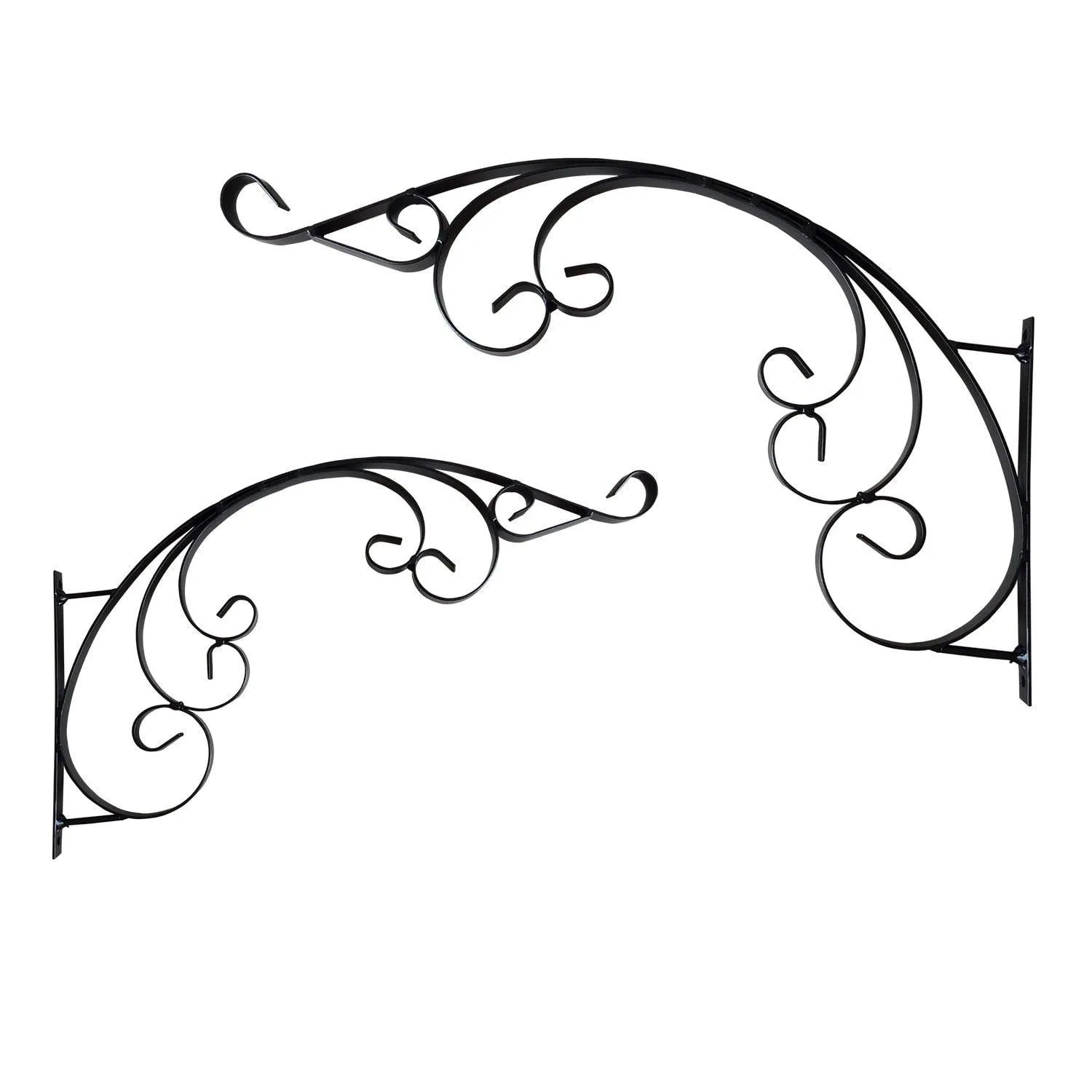 NON ROCK Longer and Thicker 18'' Elegant Hook/Bracket for Clock,Light,Hanging Wind Chimes, Plants, Wind Spinners, Bird Feeders,Iron Hanger for Heavy Duty Doodas,Remarkably Sturdy 2PCS