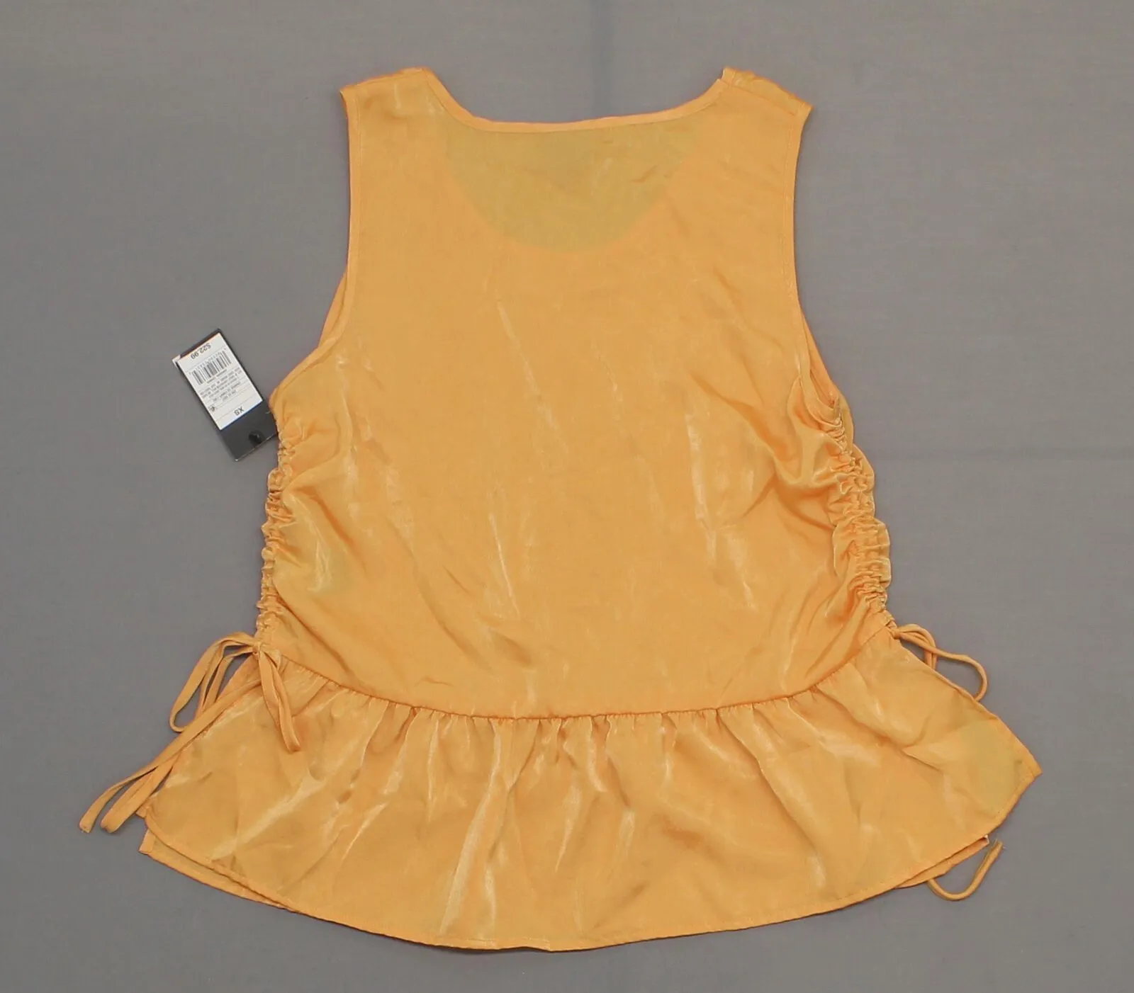 NWT Mossimo Women's Ruched Peplum Tank Top Blouse Shirt Orange X-Small