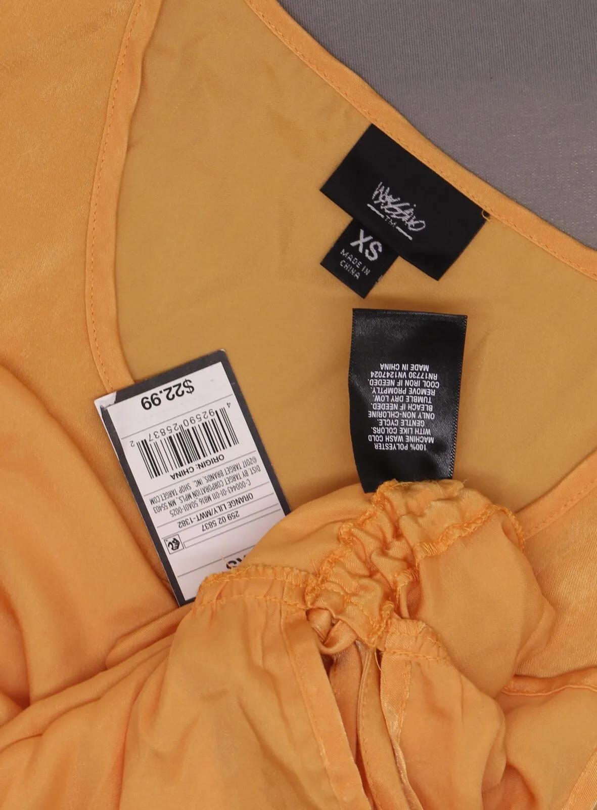 NWT Mossimo Women's Ruched Peplum Tank Top Blouse Shirt Orange X-Small