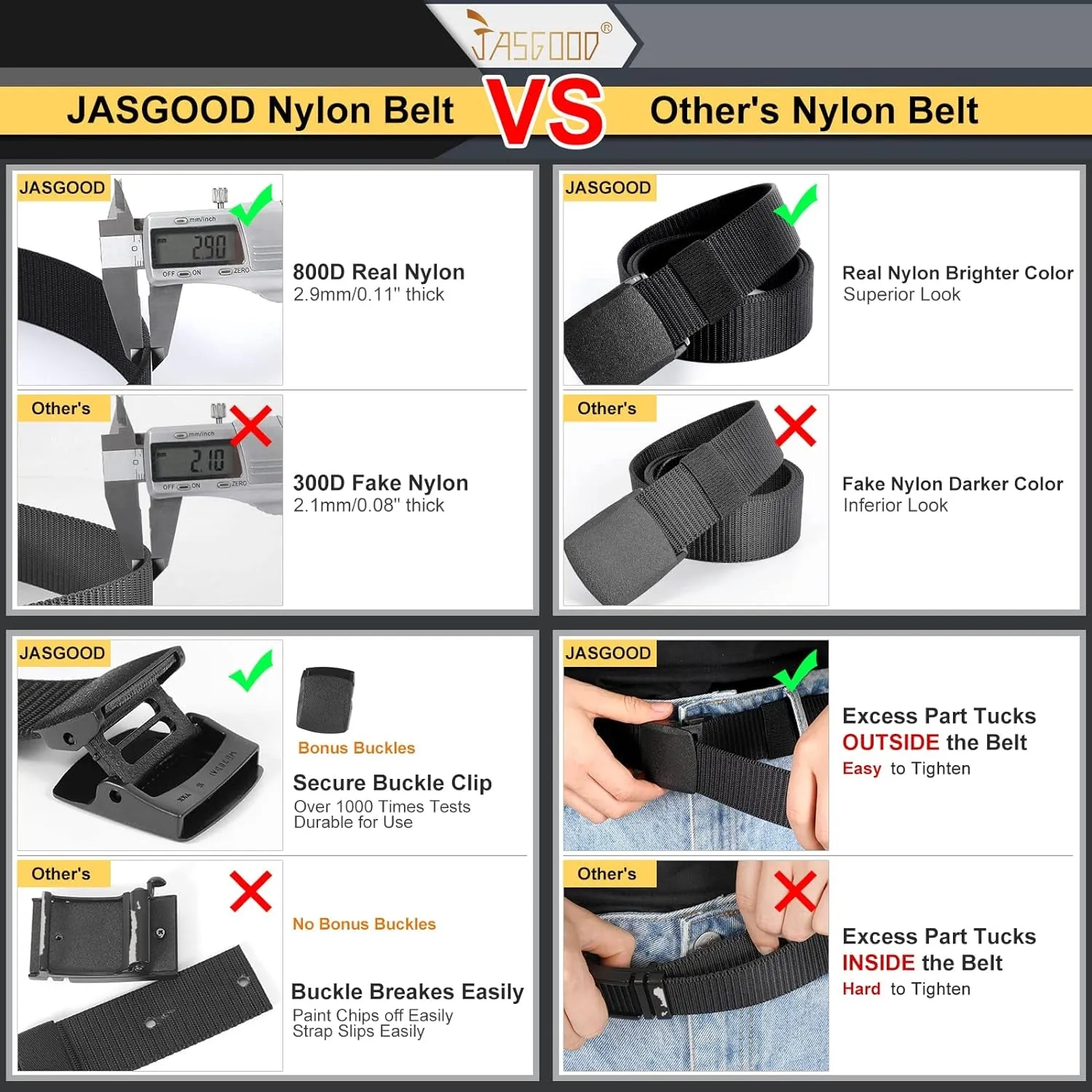 Nylon Canvas Tactical Belt for Men With Plastic Buckle