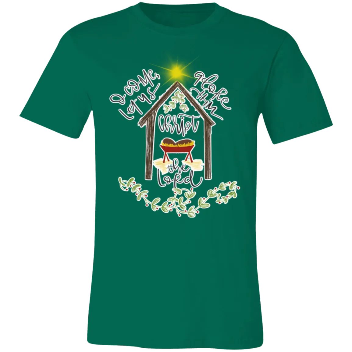 Oh Come Let Us Adore Him Tee – Bella Canvas T-Shirt